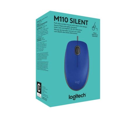 LOGITECH MOUSE M110 BLUE SILENCIOSO USB