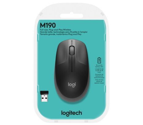 LOGITECH MOUSE M190 CHARCOAL INALAMBRICO