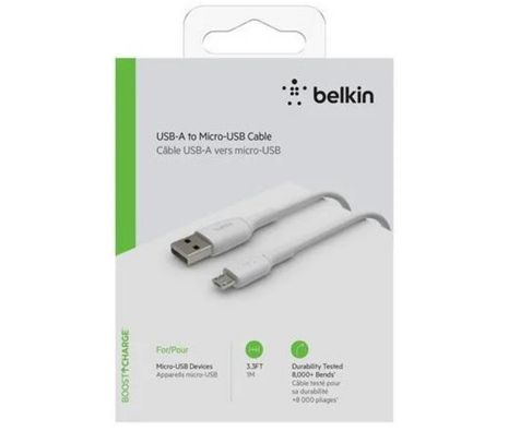 BELKIN CAB005BT1MWH CABLE MICRO USB A USB-A WHITE 60W 1M