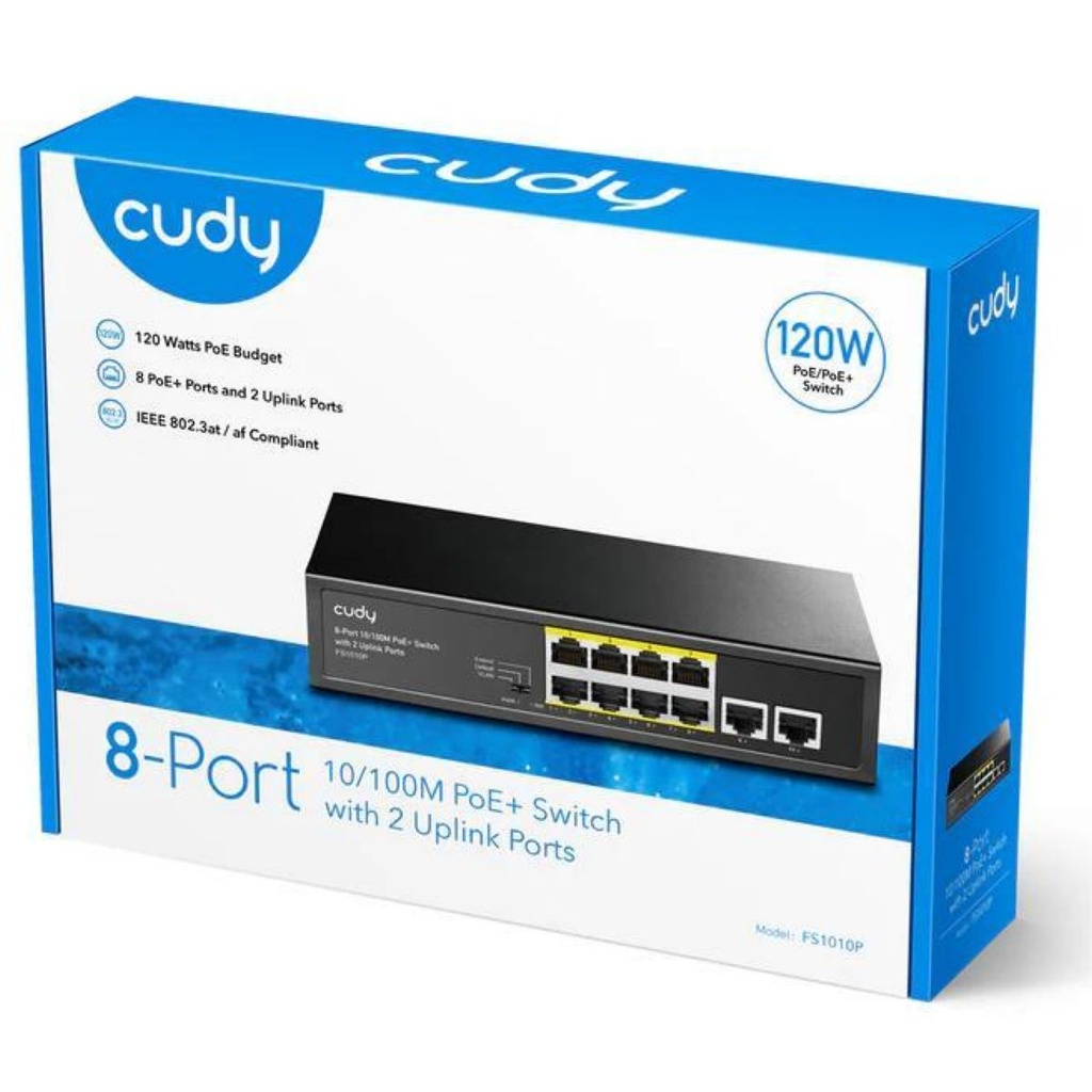 Switch Cudy Poe+ 10/100mbps 8p + 2 Uplink