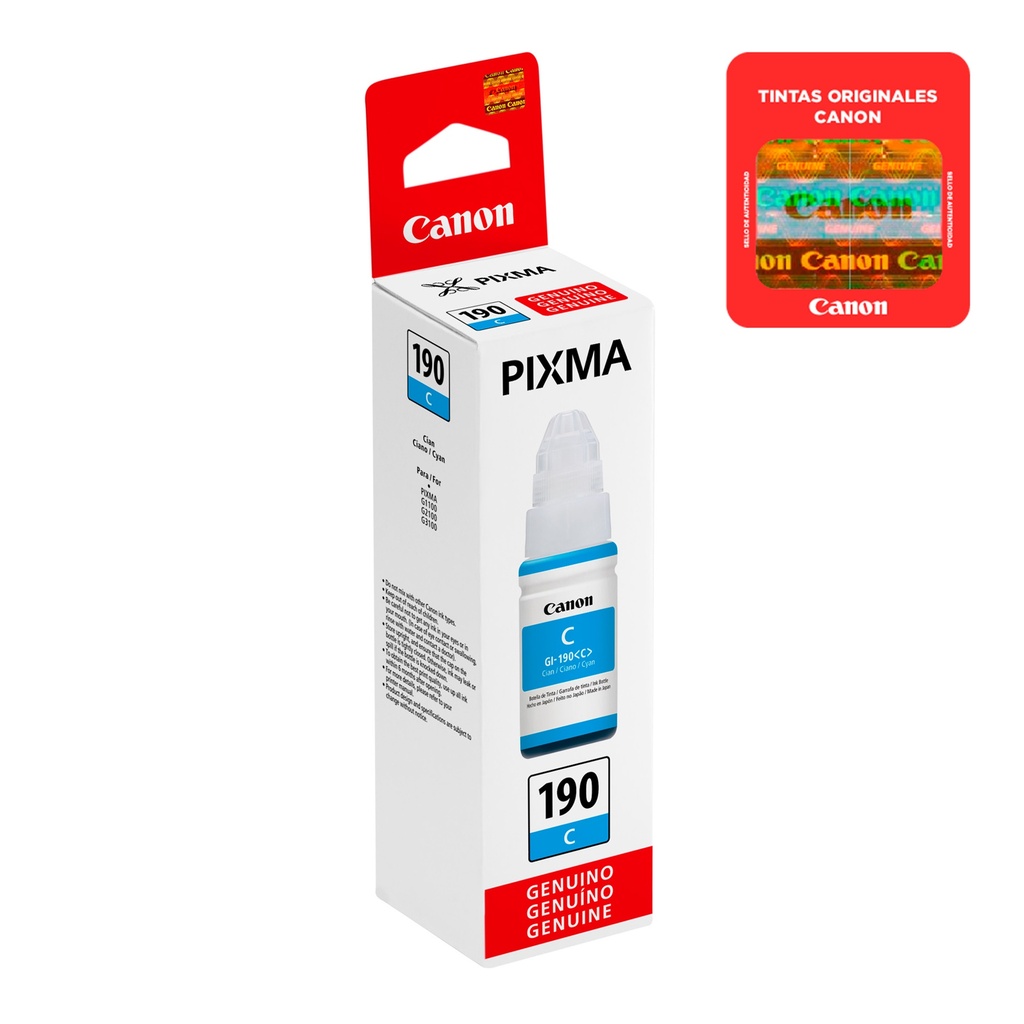 CANON GI190CYAN BOTELLA DE TINTA G1100/2100/2010/3100/4010