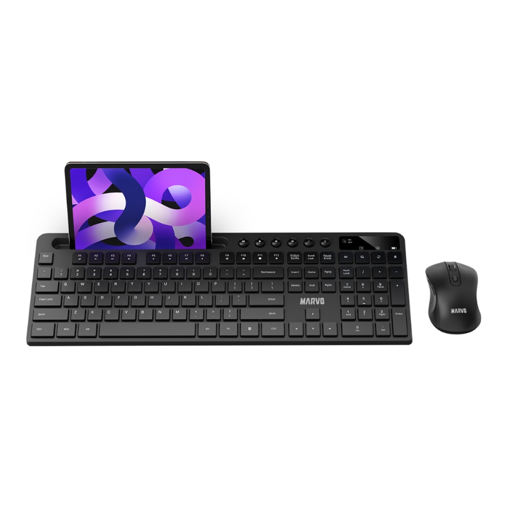 MARVO - COMBO GAMING INALÁMBRICO 2 EN 1: MOUSE / TECLADO ESPAÑOL KC411W SP - MOUSE CON DPI AJUSTABLE. TECLADO CON SOPORTE PARA TABLET O SMARTPHONE.