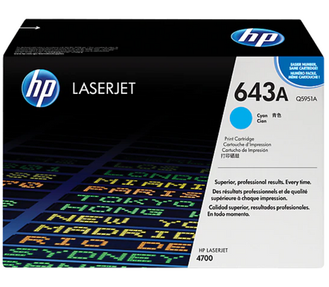 Toner original HP Q5951A (643A) - Cyan 10.000cps (CP)