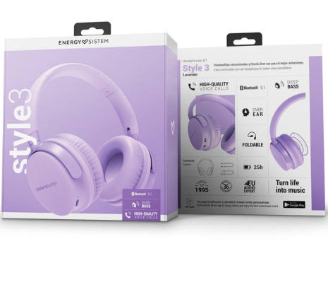 ENERGY SISTEM HEADPHONES STYLE 3 BT LAVENDER