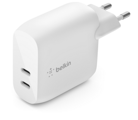 BELKIN WCB006VFWH CARGADOR DE PARED DUAL USB-C 40W WHITE