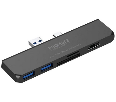 PROMATE SURFACEHUB-7 HUB USBC/ADAPTUSB-C 2USB/HDMI/SD/MSD(O)