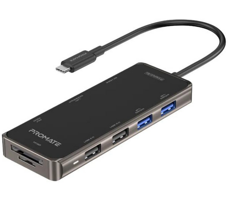 PROMATE PRIMEHUB-GO HUB USB-C A USB-C/4USB/HDMI/LAN/SD