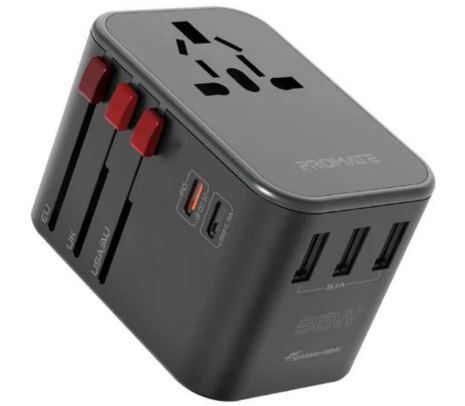 PROMATE TRIPMATE-36W ADAPTADOR DE PARED UNIVERSAL 20W QC 3.0