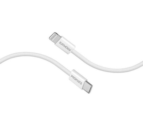 PROMATE ECOLINE-CI120.WHITE CABLE USB-C A LIGHTNING 27W 1.2M