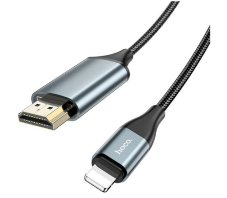 HOCO UA15 ADAPTADOR LIGHTNING A HDMI METAL GREY 2M