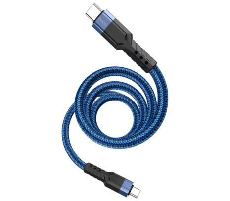 HOCO U110 CABLE DE CARGA USB-C A USB-C BLUE 1.2M (O)