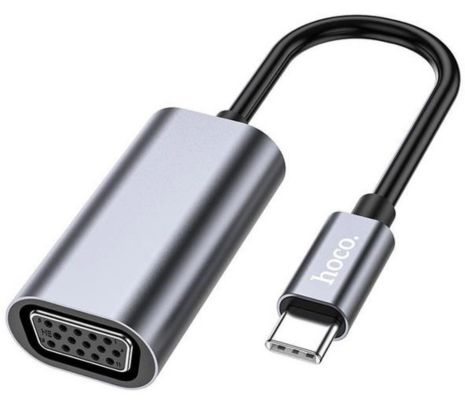 HOCO UA21 ADAPTADOR USB-C A VGA METAL GREY