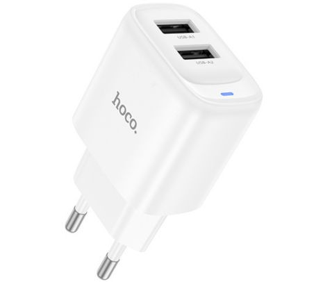 HOCO C141A CARGADOR DE PARED 2 USB-A EU 10W WHITE