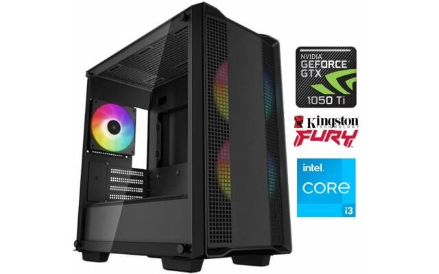 Equipo Gamer Core i3 12100F, 16GB, SSD 480 GB, GTX1050Ti 4GB