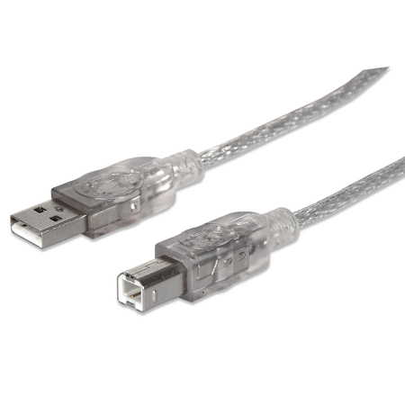 Cable USB 2.0 A/B 3,0 mts - Para impresora - Manhattan