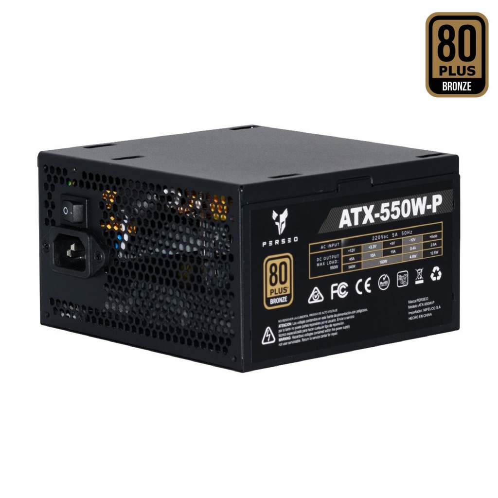 Fuente Perseo 550w 80 Plus Bronze