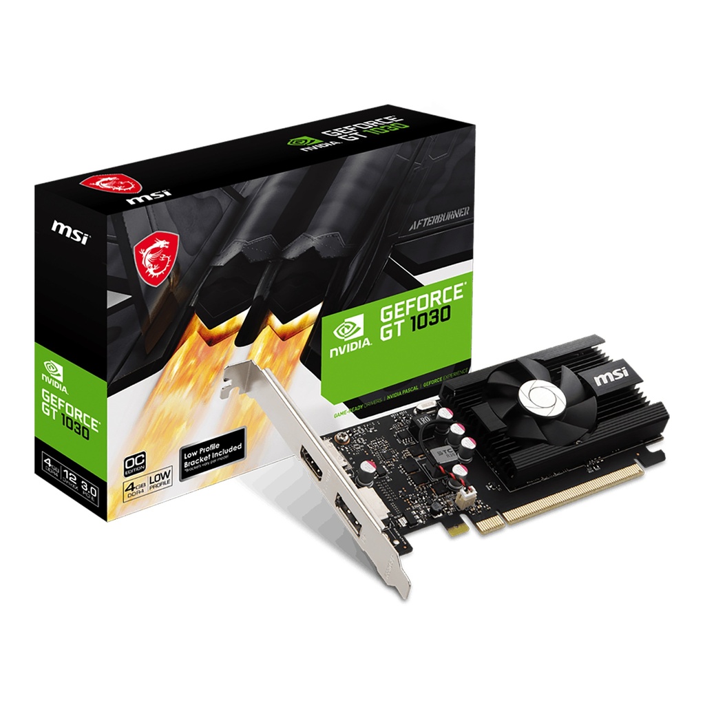 MSI - TARJETA DE VIDEO GEFORCE GT 1030 4GD4 LP OC - 4 GB DDR4. NVIDIA GEFROCE GT1030. PCI EXPRESS 3. GT1030LP4G