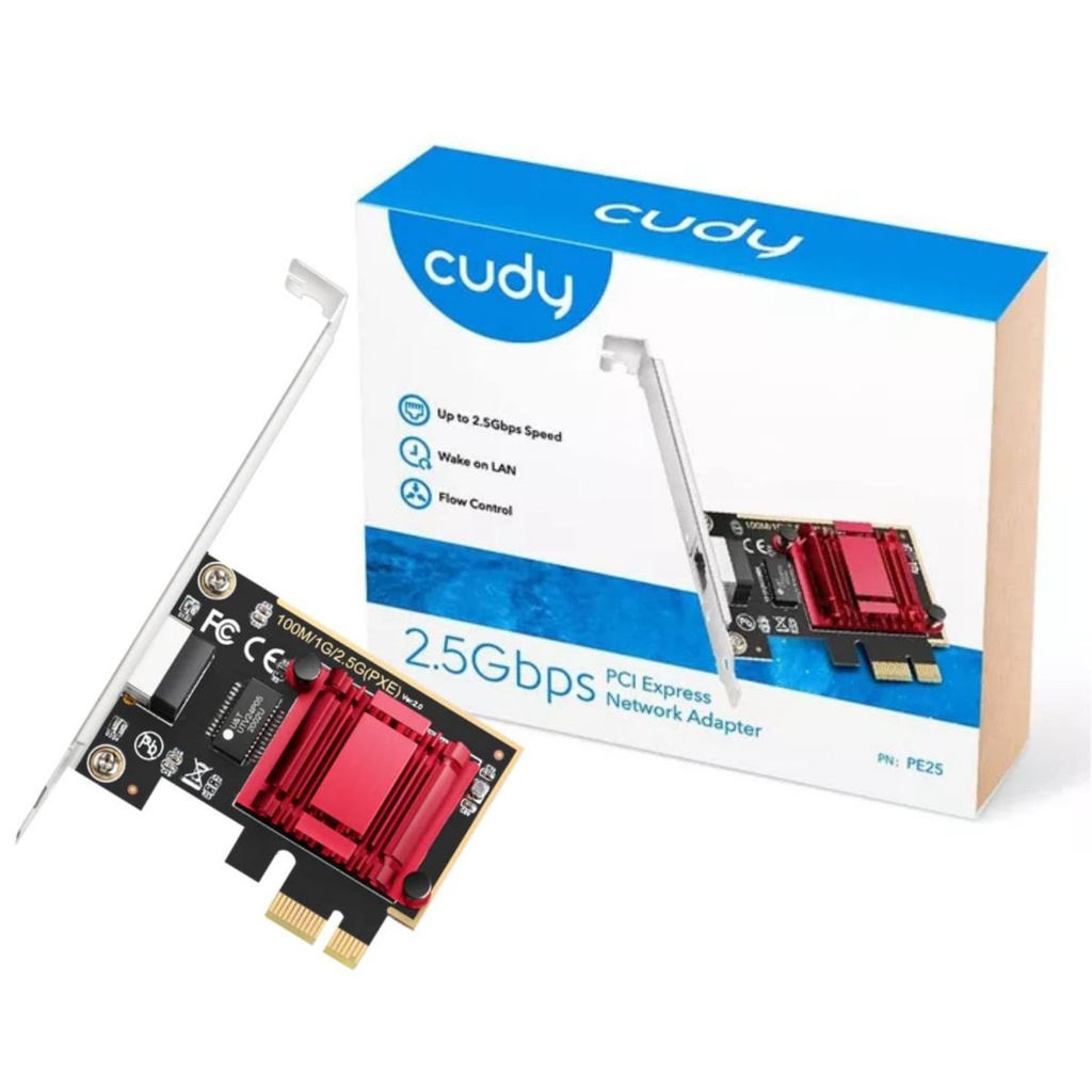 Adaptador Cudy PCI-E Rj45 de 2,5 Gbps