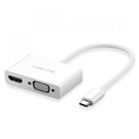 Ugreen Adaptador USB-C a Hdmi + Vga Blanco