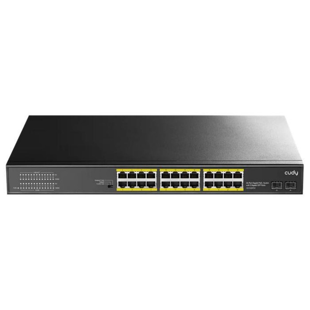 Switch Cudy 24 Puertos POE+ Gigabit y 2 SFP