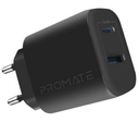 PROMATE BIPLUG-2.EU-BK CARGADOR DE PARED 17W 2 USB NEGRO (D)