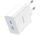 HOCO C108A CARGADOR PARED LEADER 2 USB-C EU QC3.0 35W WHITE