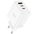 HOCO C126A CARGADOR DE PARED 2 USB-C/1 USB-A EU 40W WHITE