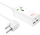 HOCO AC9A CARGADOR/ZAPATILLA SCHUKO C/1 UNIVERSAL 1 USB-C/2 USB-A WHITE 30W