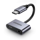 Ugreen Hub USB-C A 3,5mm/USB-C Hembra carga 30W